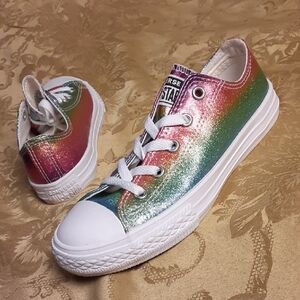 CONVERSE Kids Multicolor Glitter Sneakers Size 1.0